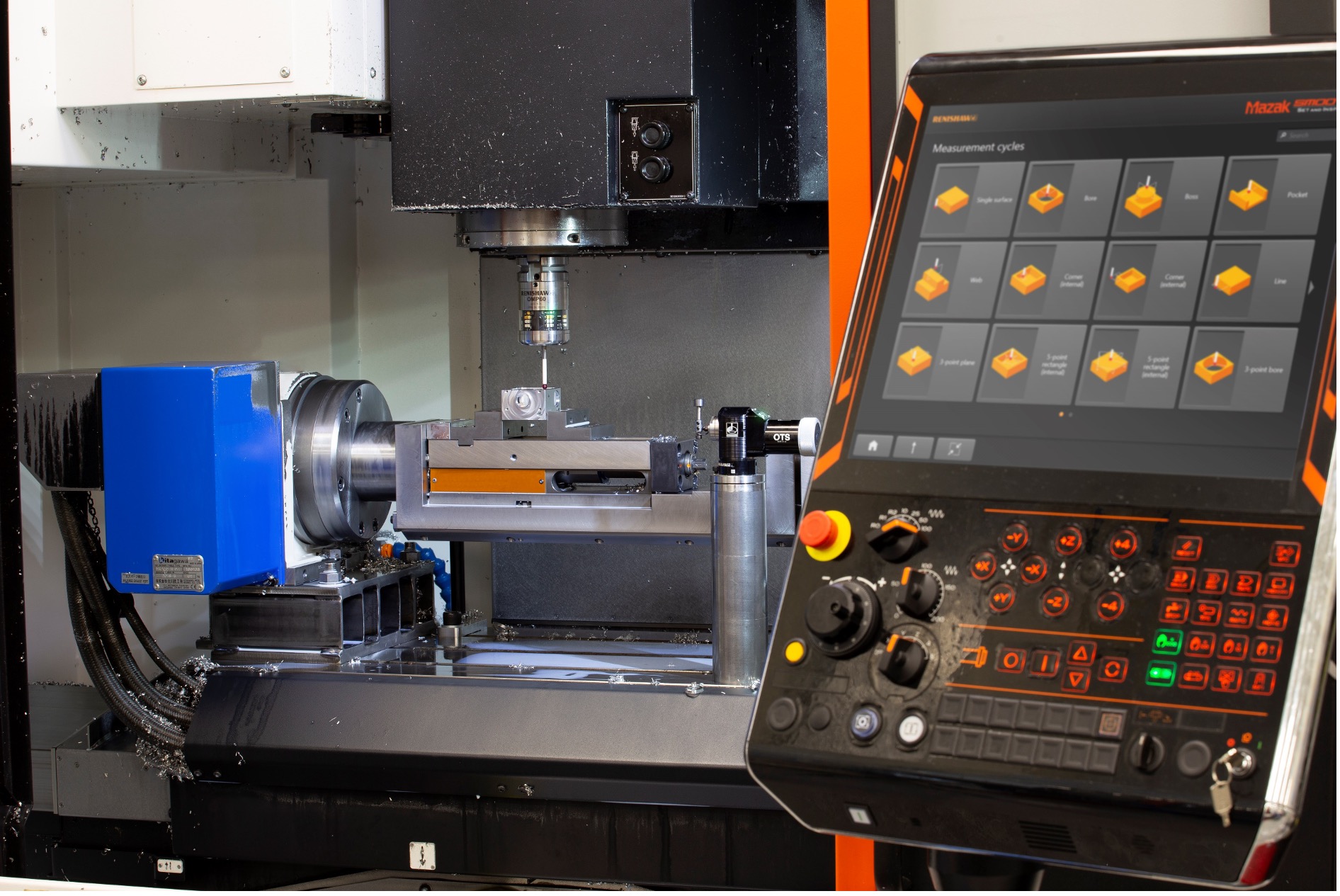 Software can support in-process machine probing functions, leading to operational efficiencies. (Image courtesy of Renishaw)
